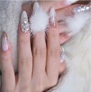 Pom Pom Fluffy Fur Balls Detachable Magnetic Nail Design (1pair) - Angelina Nail Supply NYC