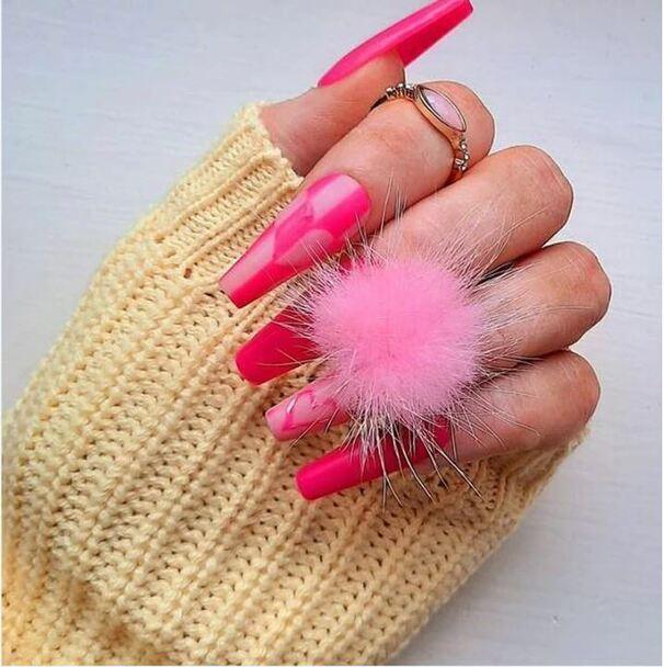 Pom Pom Fluffy Fur Balls Detachable Magnetic Nail Design (1pair) - Angelina Nail Supply NYC