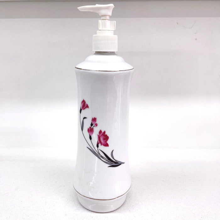 Porcelain Lotion Pump Bottle - Angelina Nail Supply NYC