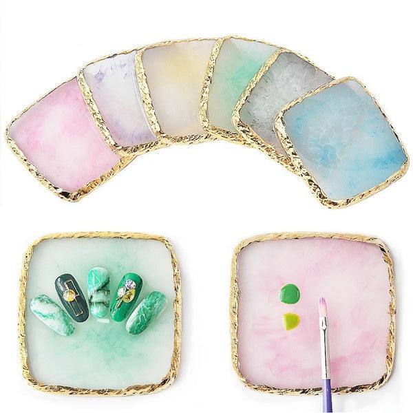 Resin Palette Agate Stone Dish | Tools For Color Mixing - Angelina Nail Supply NYC